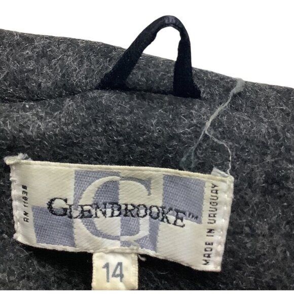 Glenbrooke Women's Pure New Wool Coat 14 Gray Long Tailored Double Breasted - Picture 3 of 16